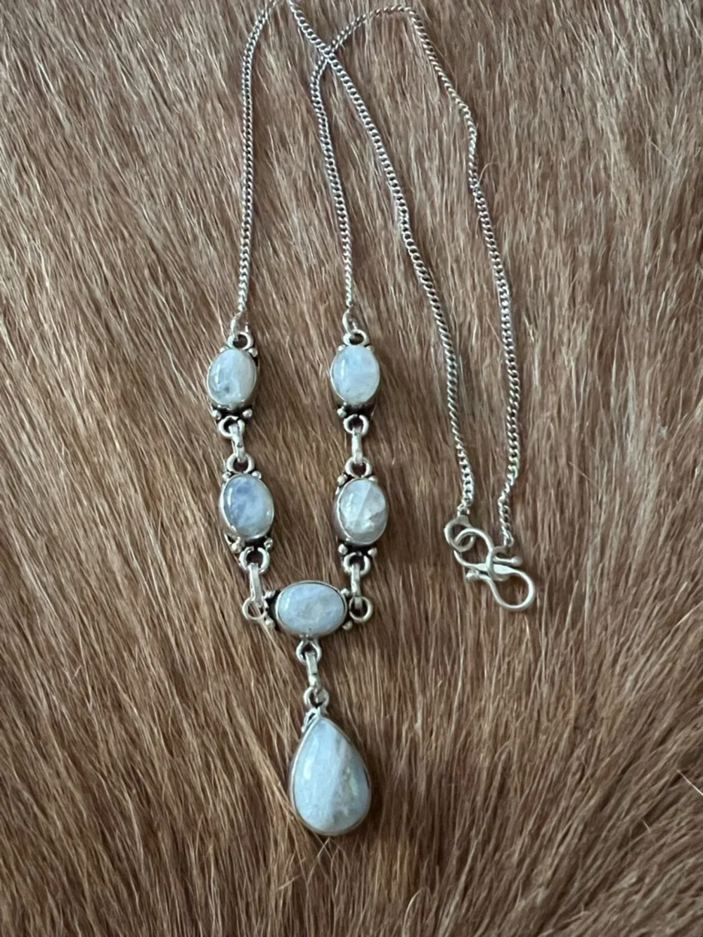 Sterling Silver Moonstone drop necklace - Picture 1 of 6